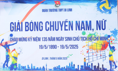 TRƯỜNG THPT DI LINH TỔ CHỨC GIẢI BÓNG CHUYỀN NAM - NỮ  CHÀO MỪNG NGÀY 19-5